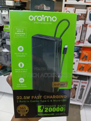 Oraimo PowerNova L22 20,000mAh 22.5W Fast Charging Power Bank