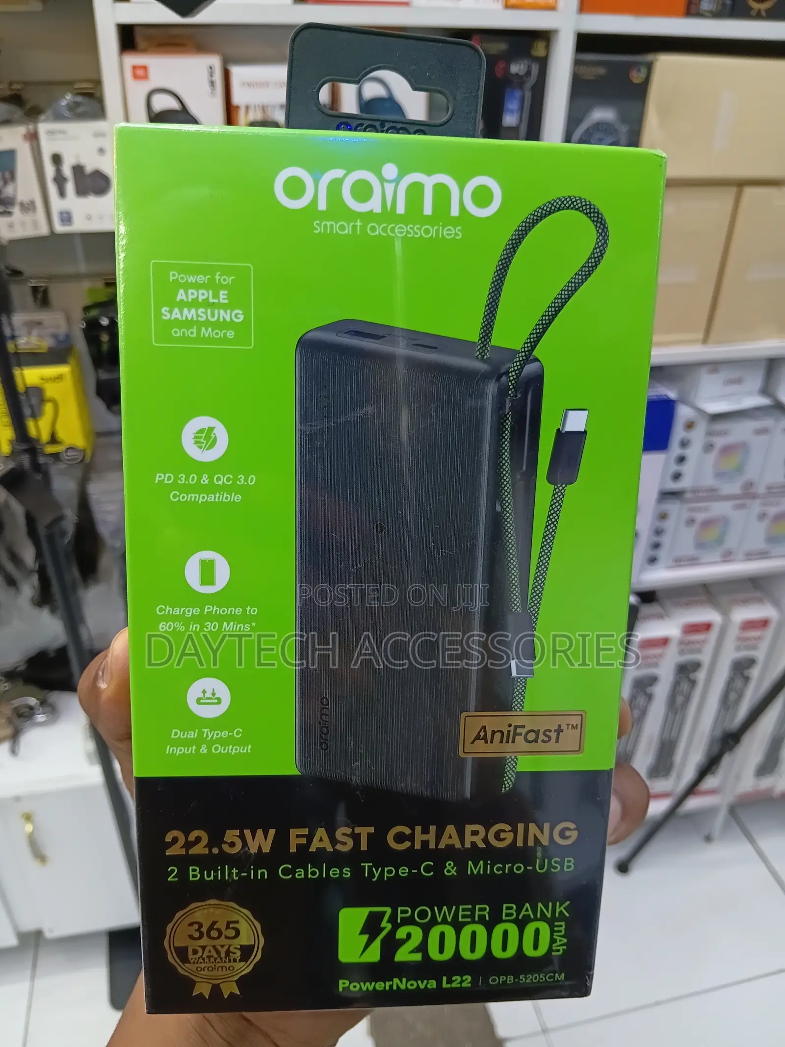 Oraimo PowerNova L22 20,000mAh 22.5W Fast Charging Power Bank