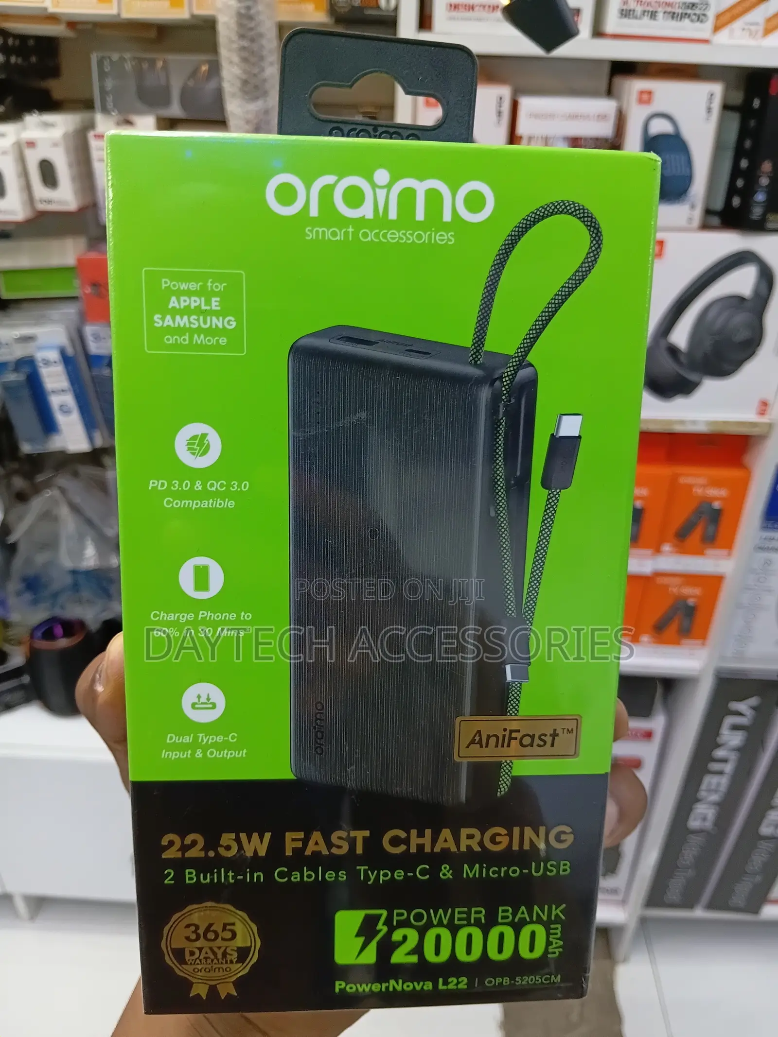 Oraimo PowerNova L22 20,000mAh 22.5W Fast Charging Power Bank