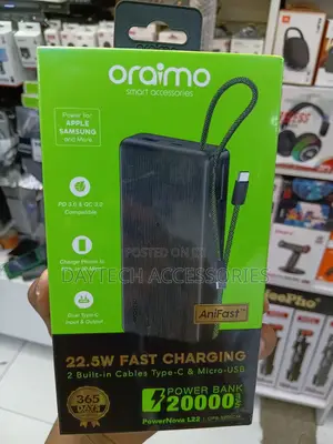 Oraimo PowerNova L22 20,000mAh 22.5W Fast Charging Power Bank