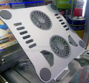 Metallic Adjustable Laptop Stand With Two Cooling Funs