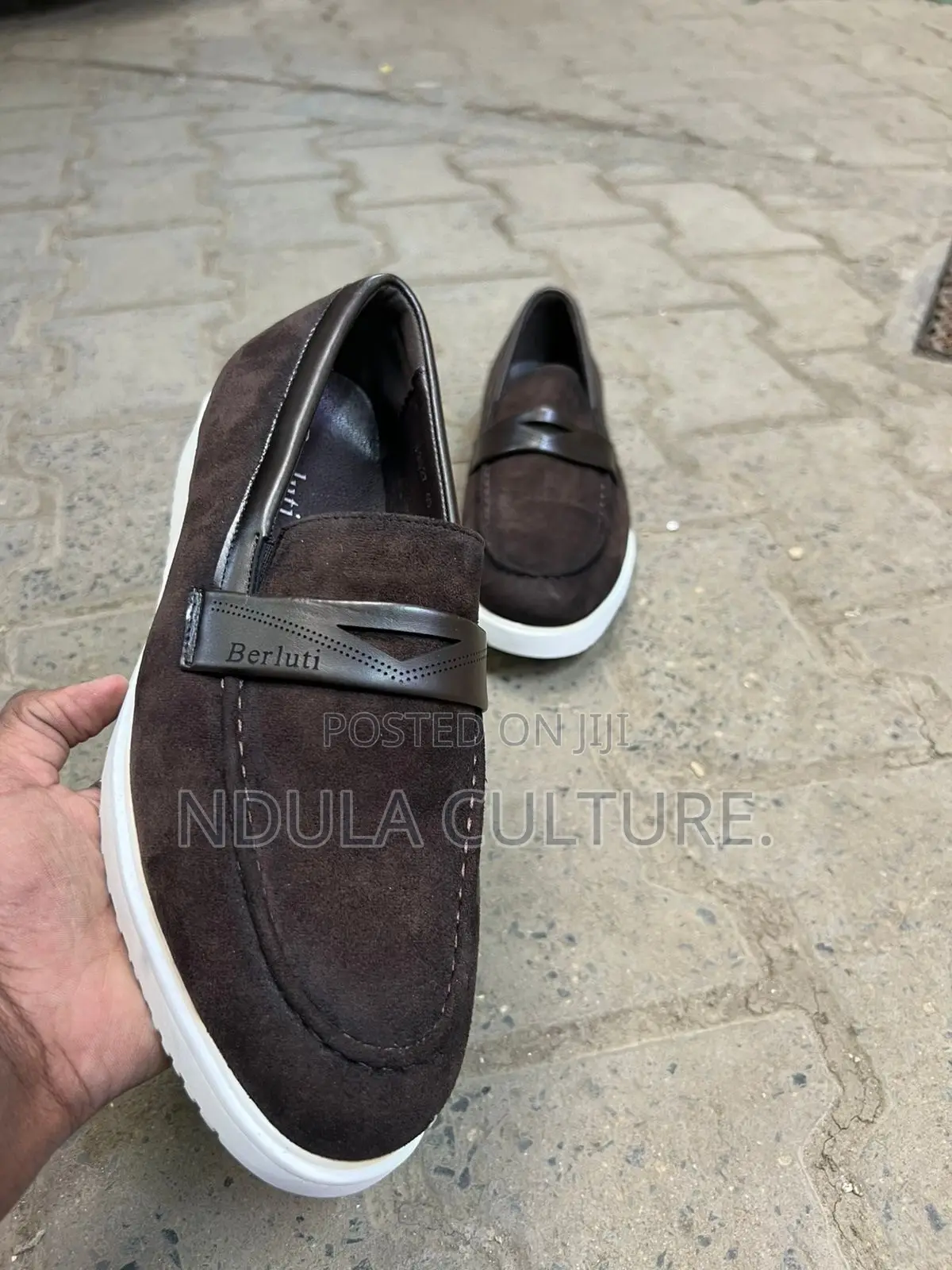 Berluti//Santoni Suede Loafers Rubber Soles