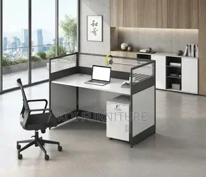 Office Workstation; One User MDF Brown Colored Station Desk