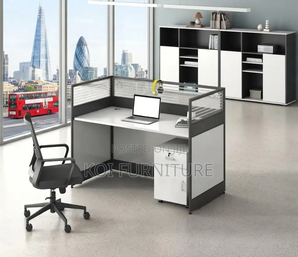 Office Workstation; One User MDF Brown Colored Station Desk
