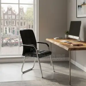 Office Chairs; Armed Supportive Visitors Leather Office Chair