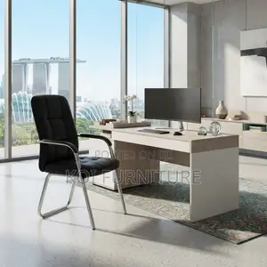Office Chairs; Armed Supportive Visitors Leather Office Chair