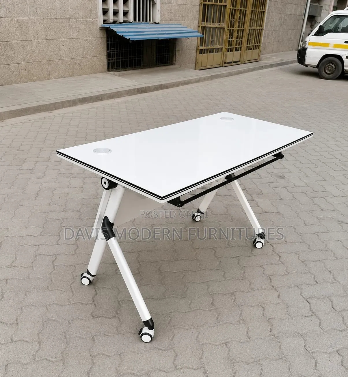 White Foldable Conference Table