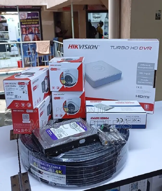 Hikvision Smart Color Hybrid CCTV Camera 4 Channel Full Kit