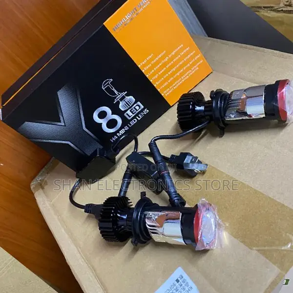 H4 LED Y8 Mini Projector Headlight Bulbs 22000LM High Low Beam