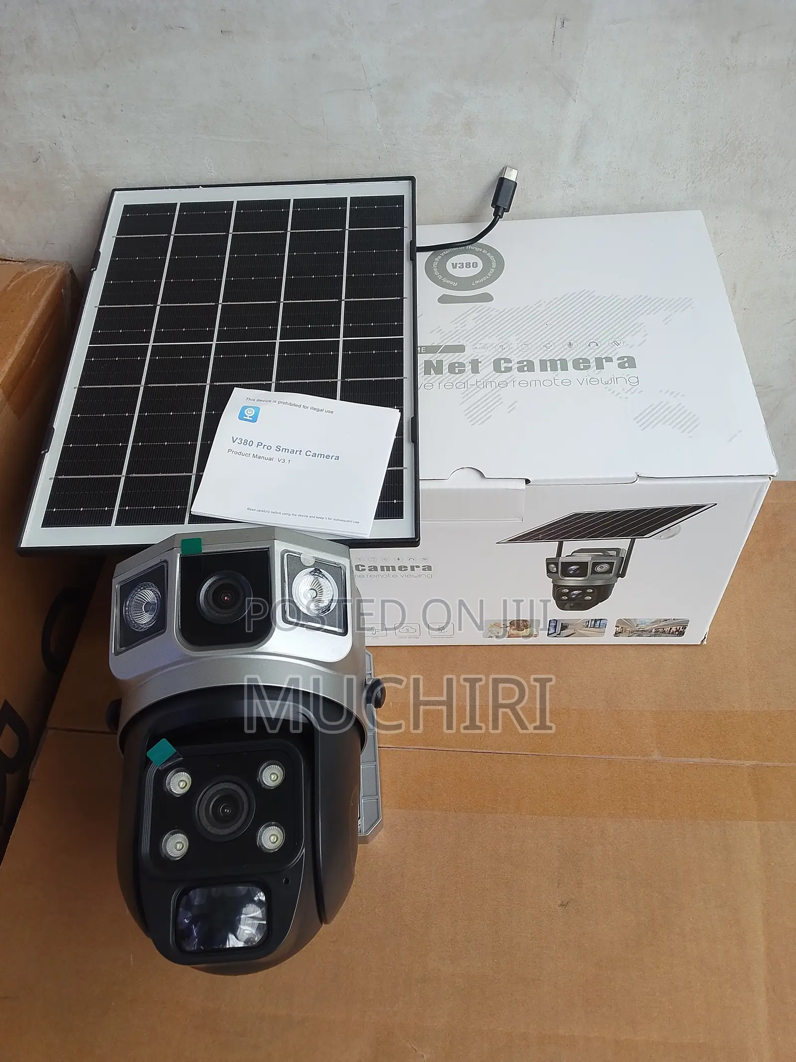 V380 Pro VTS02 Dual Lens Solar Camera