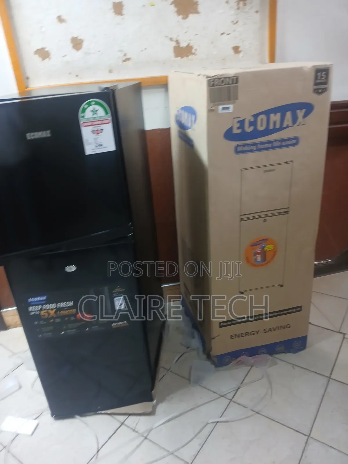 Ecomax 138L Double Door Refrigerator – Dark Silver