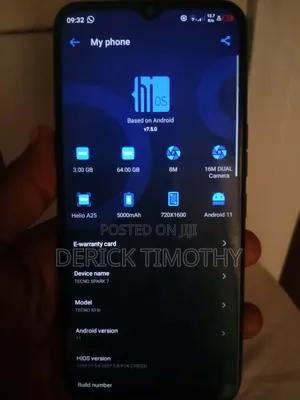 Tecno Spark 7 64 GB Black