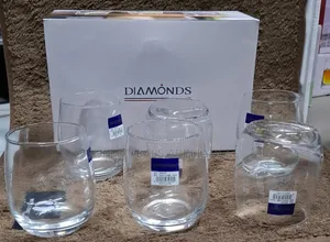 6 PCS Diamond Glass Ware