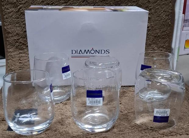6 PCS Diamond Glass Ware