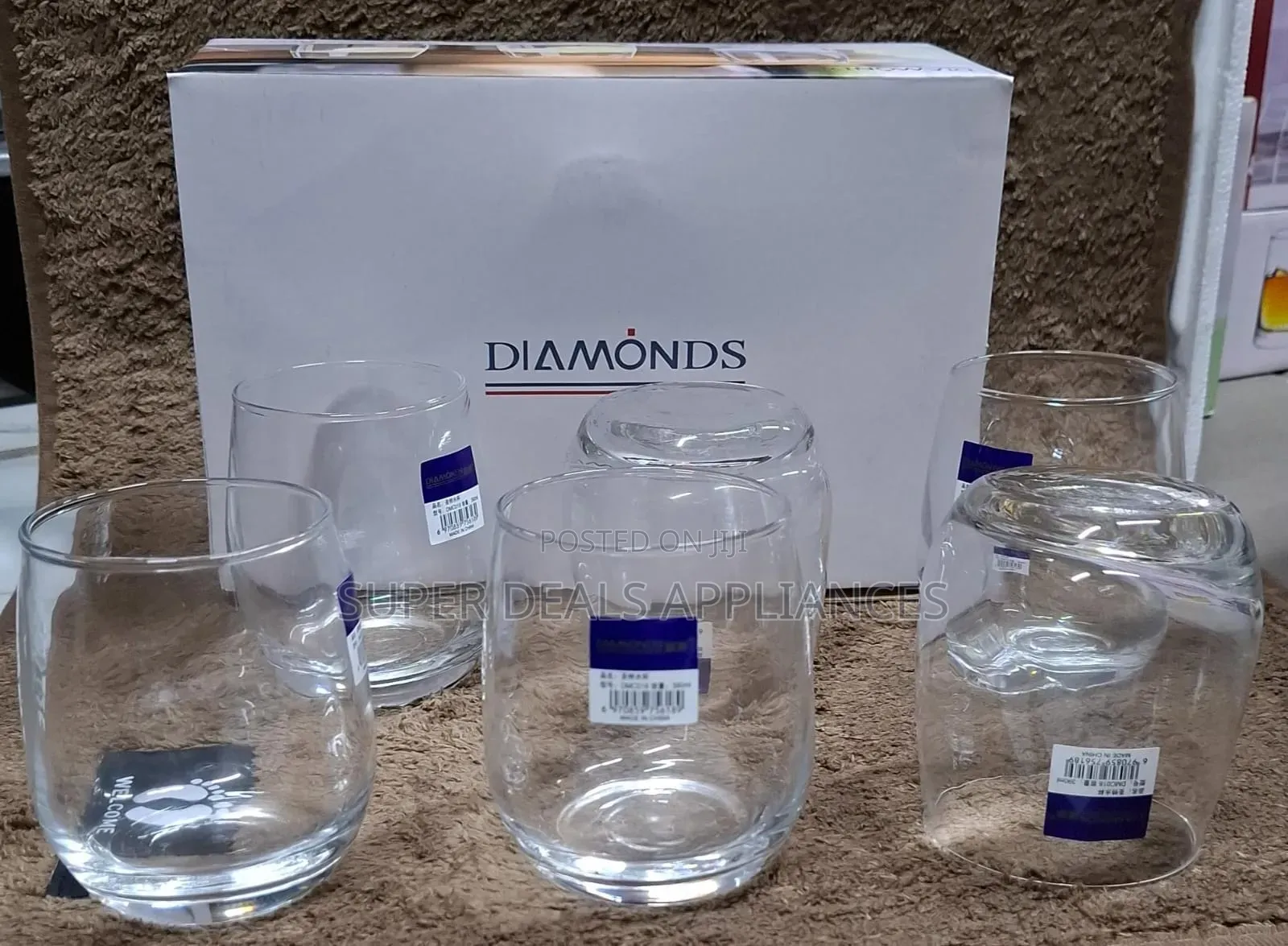 6 PCS Diamond Glass Ware