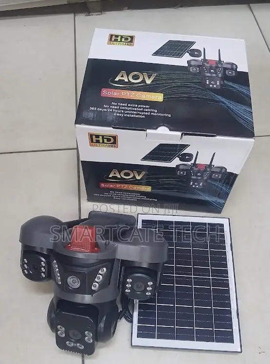 AOV 4G SIM Solar CCTV Camera – Triple Lens 360° View