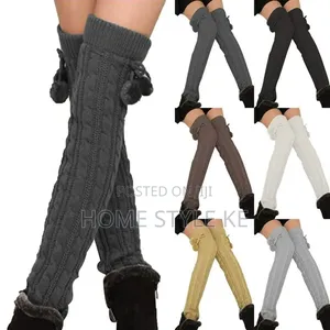 Long Winter Warm Leg Warmers With a Tie Loop