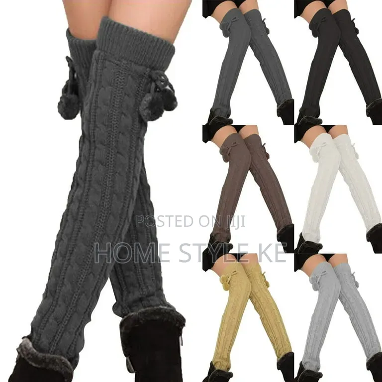 Long Winter Warm Leg Warmers With a Tie Loop