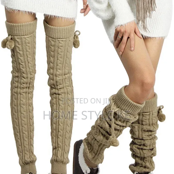 Long Winter Warm Leg Warmers With a Tie Loop