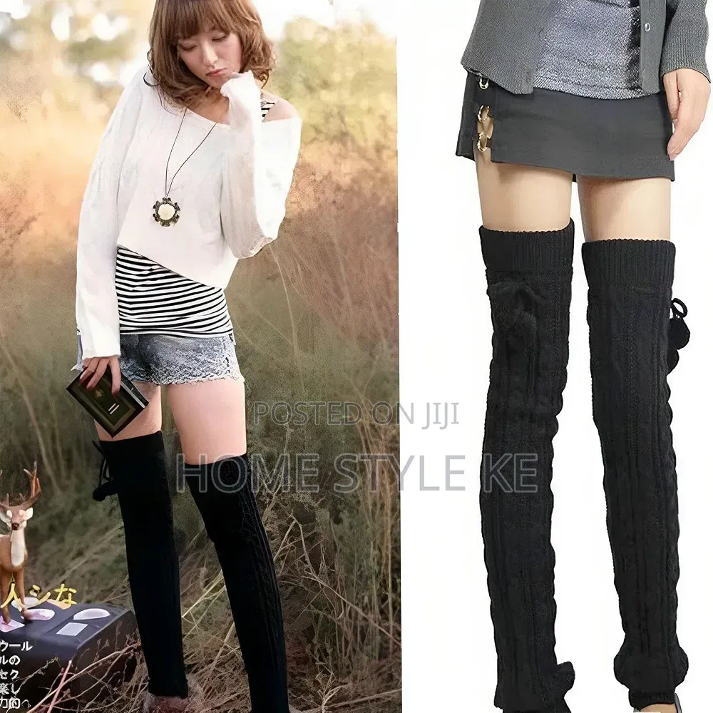 Long Winter Warm Leg Warmers With a Tie Loop