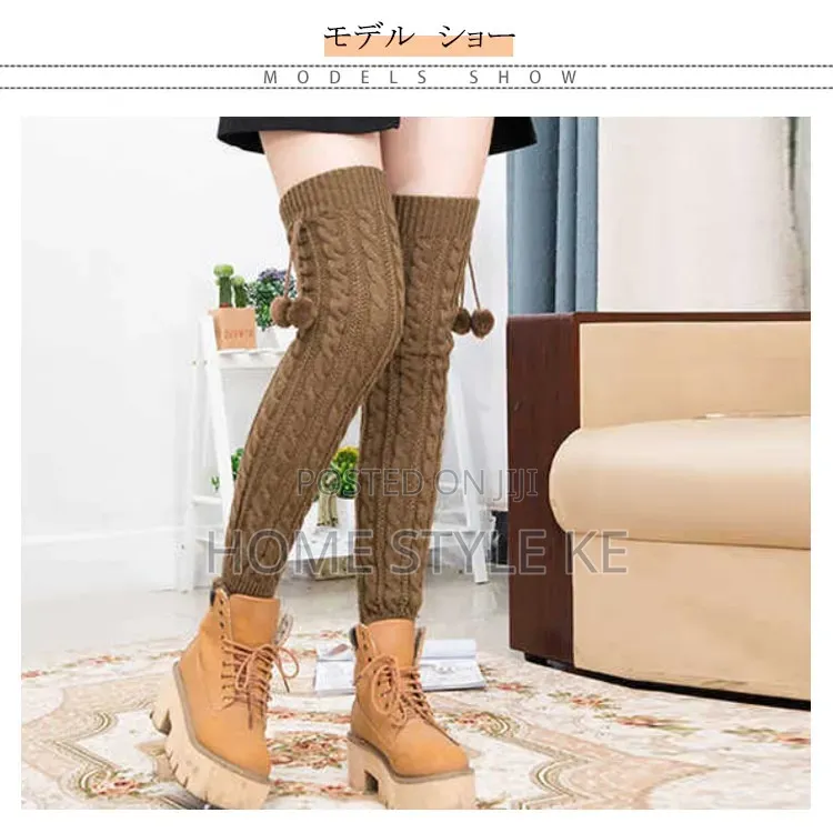 Long Winter Warm Leg Warmers With a Tie Loop