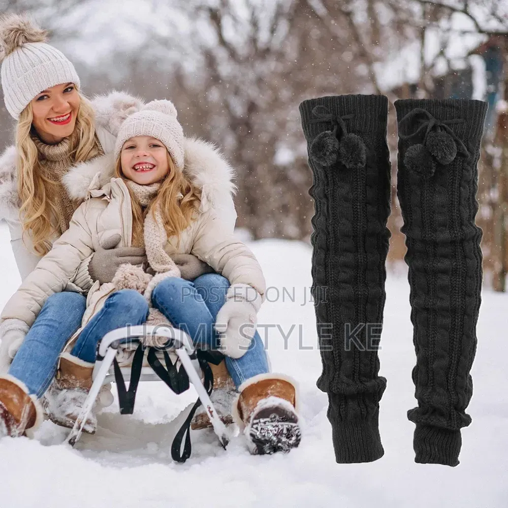 Long Winter Warm Leg Warmers With a Tie Loop