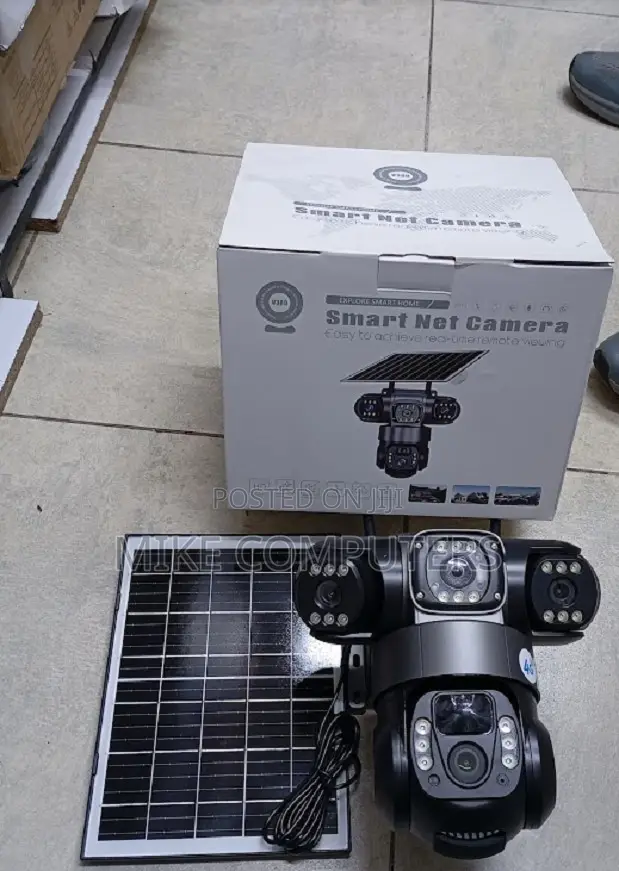 V380 Triple Lens 4G Solar CCTV Camera With SIM Card, PTZ