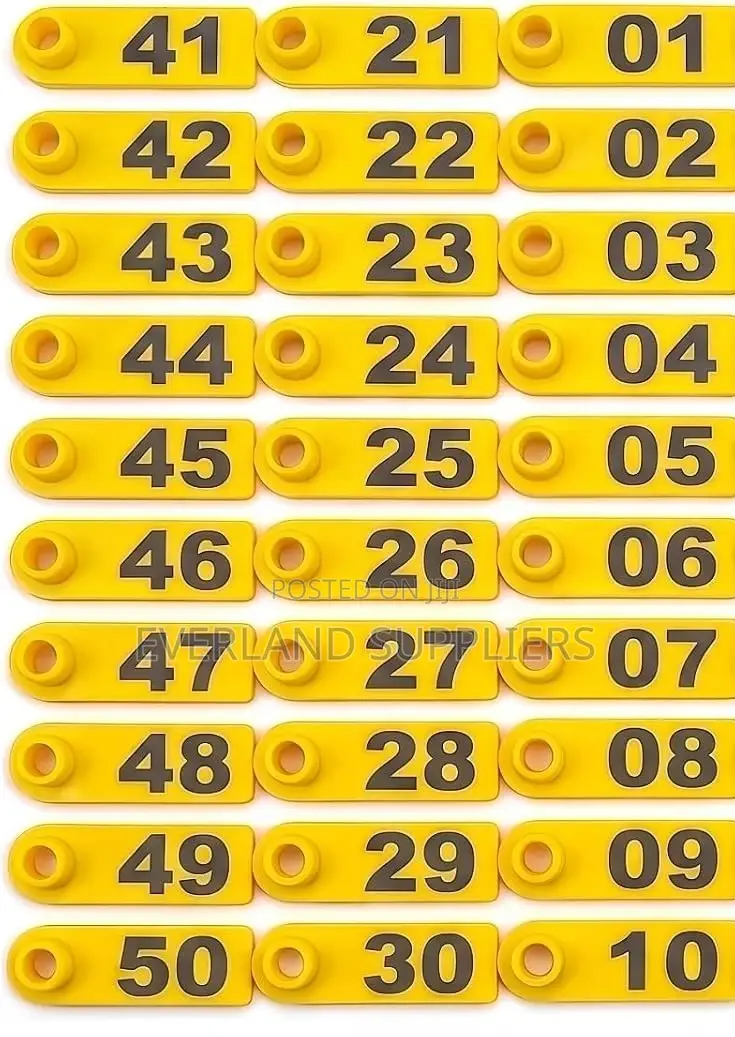 Heavy-Duty Livestock Identification Slim Ear Tags - Numbered