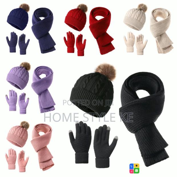 *3 in 1 Adult Warm  Winter Set,Scarf, Touch Gloves, and Marvin