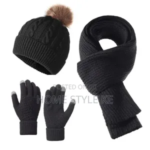 *3 in 1 Adult Warm  Winter Set,Scarf, Touch Gloves, and Marvin