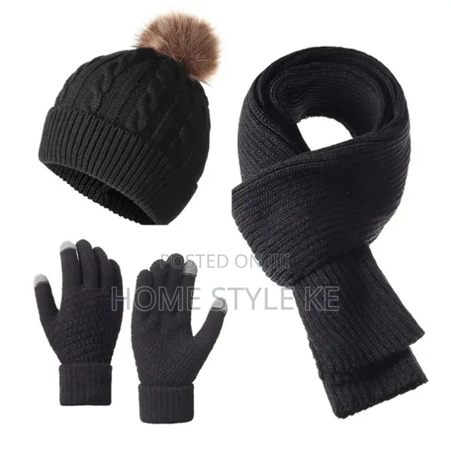 *3 in 1 Adult Warm  Winter Set,Scarf, Touch Gloves, and Marvin