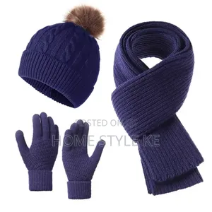 *3 in 1 Adult Warm  Winter Set,Scarf, Touch Gloves, and Marvin