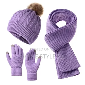 *3 in 1 Adult Warm  Winter Set,Scarf, Touch Gloves, and Marvin