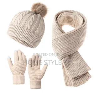 *3 in 1 Adult Warm  Winter Set,Scarf, Touch Gloves, and Marvin