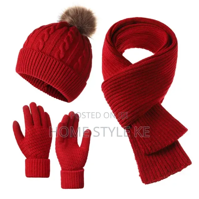 *3 in 1 Adult Warm  Winter Set,Scarf, Touch Gloves, and Marvin