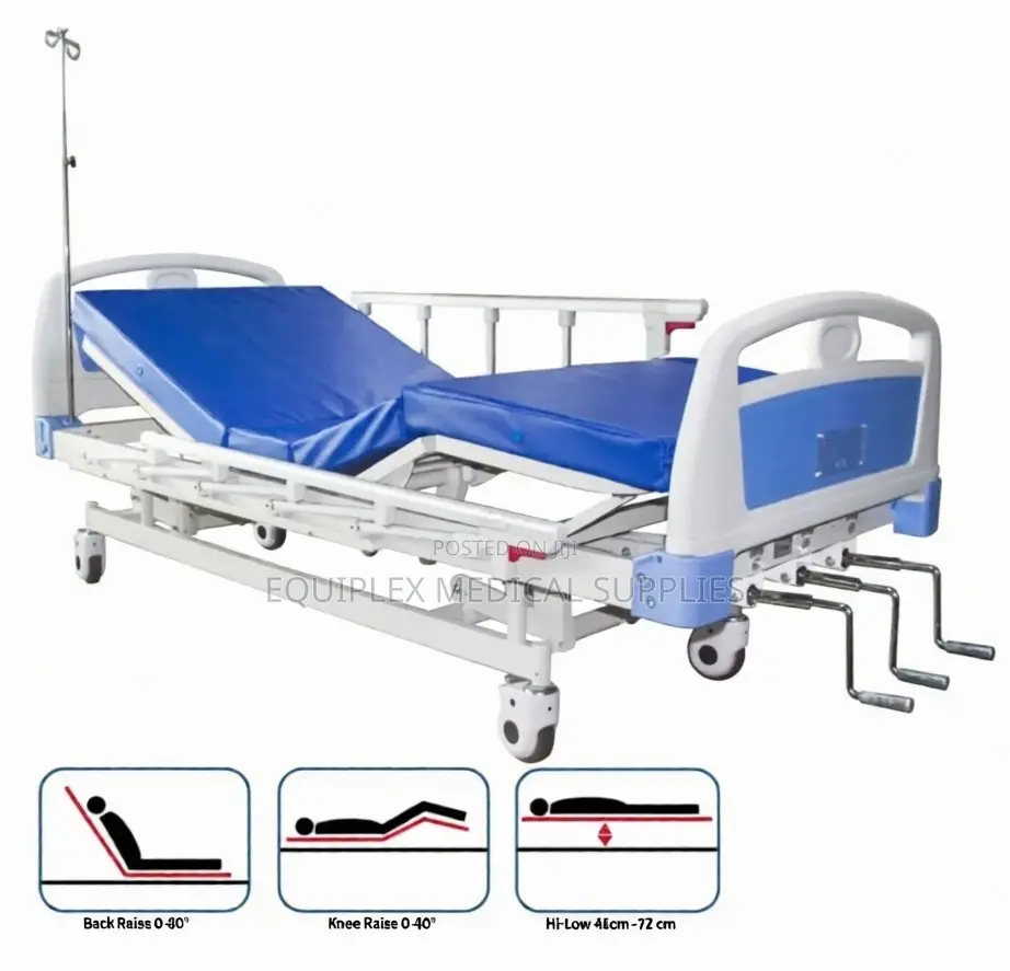 Manual Hospital Bed With Three Cranks (Three Crank Bed)