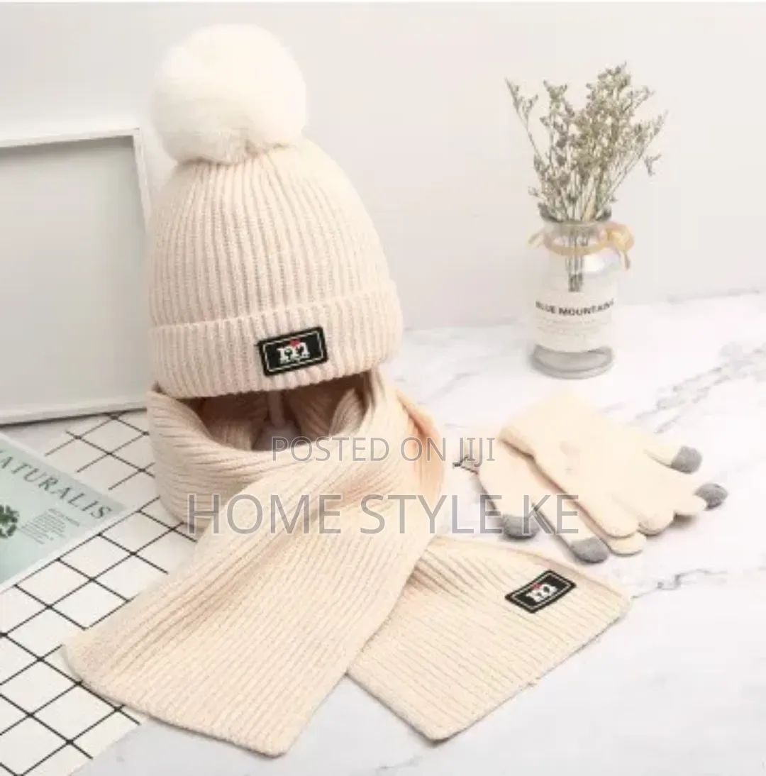 3 in 1 Winter Kids Beenie Hat,scarf Set and Gloves