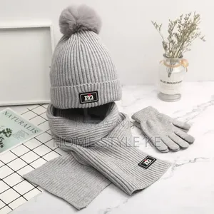 3 in 1 Winter Kids Beenie Hat,scarf Set and Gloves