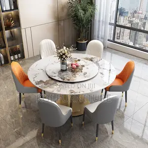 Dining Set; Luxury 6 Seater Round Dining Sets