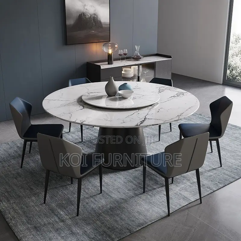 Dining Set; Luxury 6 Seater Round Dining Sets