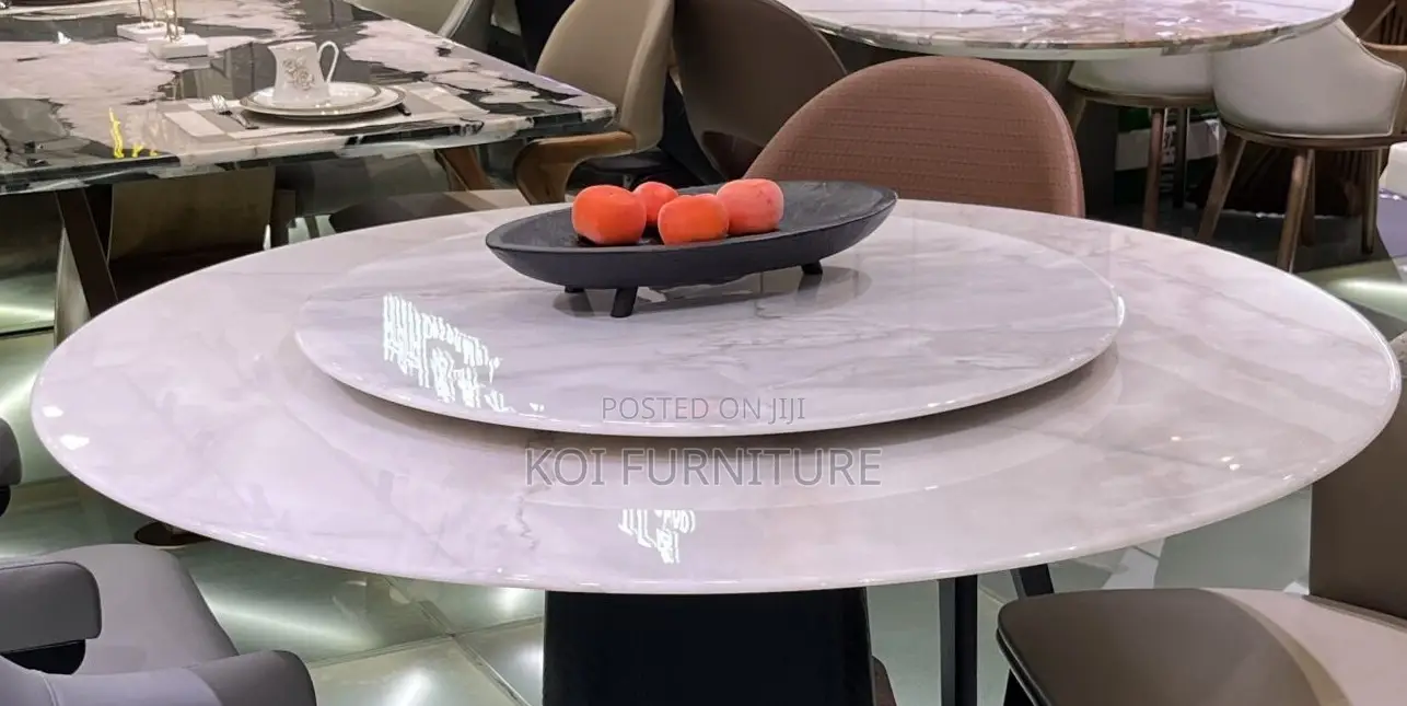 Dining Set; Luxury 6 Seater Round Dining Sets