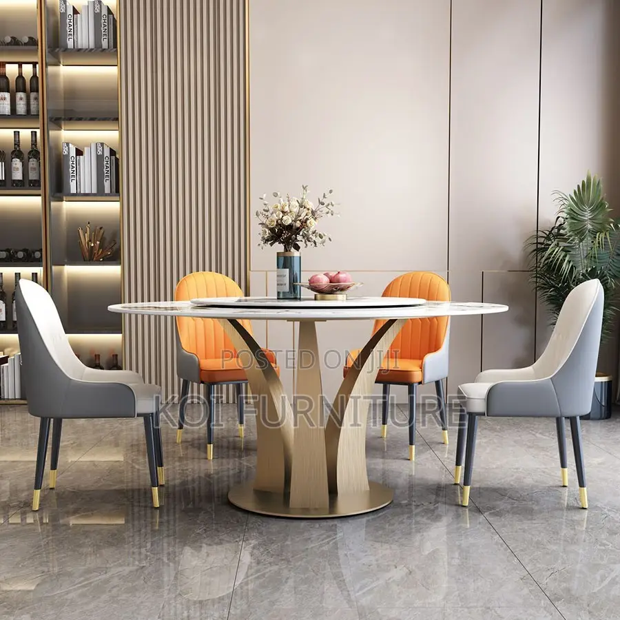 Dining Set; Luxury 6 Seater Round Dining Sets