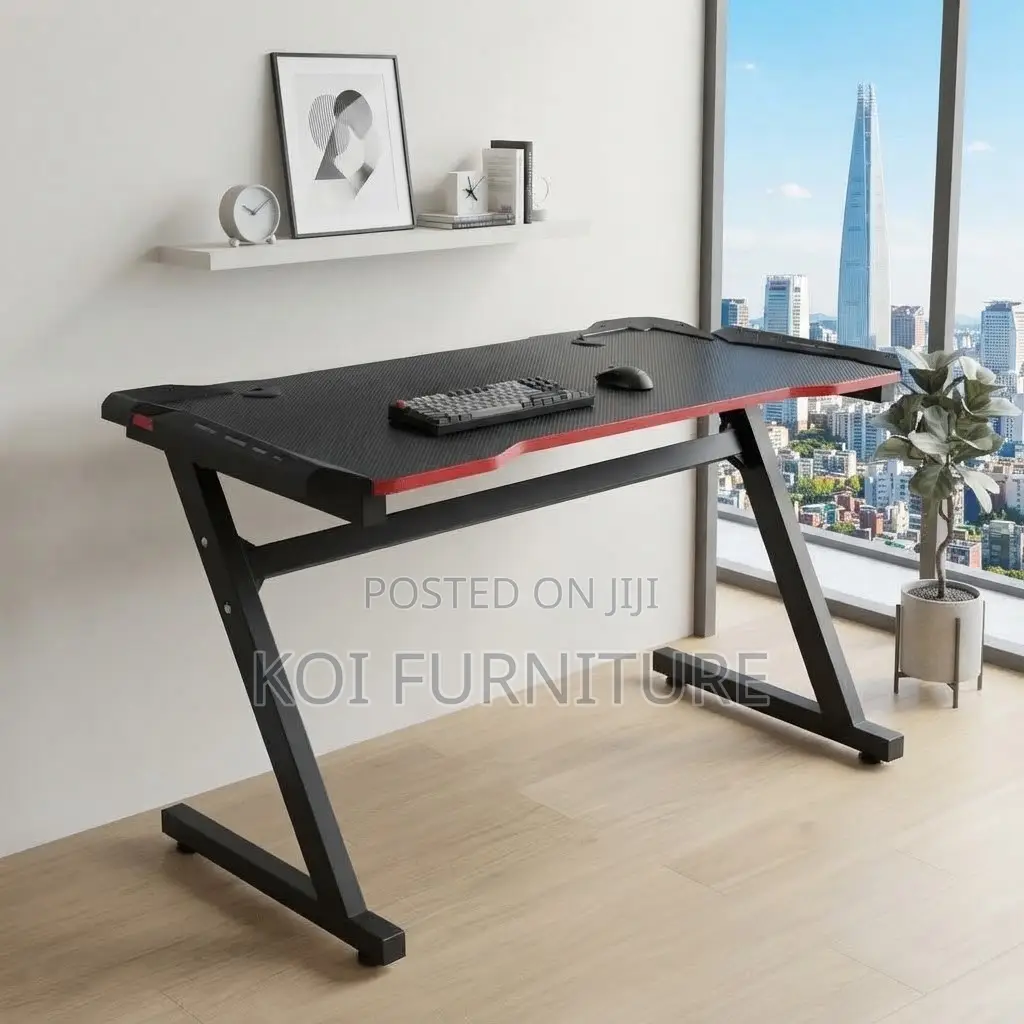 Office Desk; Black Office Home Gamers Entertaiment Desk