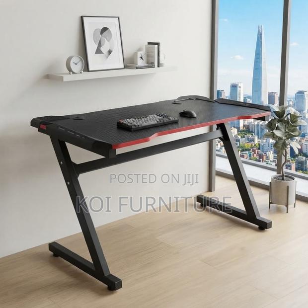 Office Desk; Black Office Home Gamers Entertaiment Desk