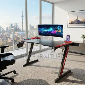 Office Desk; Black Office Home Gamers Entertaiment Desk