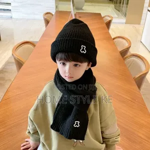 2 in 1 Warm Winter Kids Beenie Hat,scarf Set
