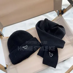2 in 1 Warm Winter Kids Beenie Hat,scarf Set