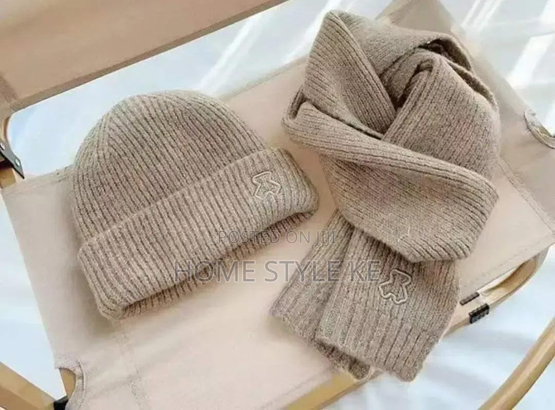 2 in 1 Warm Winter Kids Beenie Hat,scarf Set