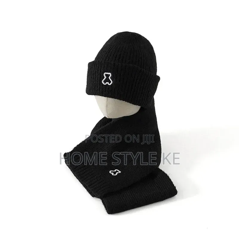 2 in 1 Warm Winter Kids Beenie Hat,scarf Set