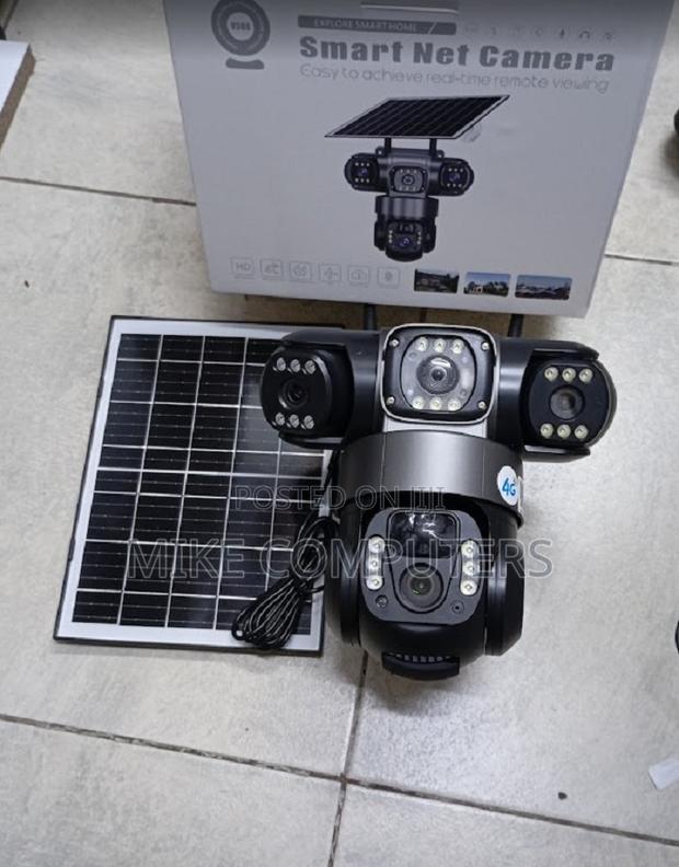 V380 4G Triple Lens Solar Powered Alarm Solar CCTV